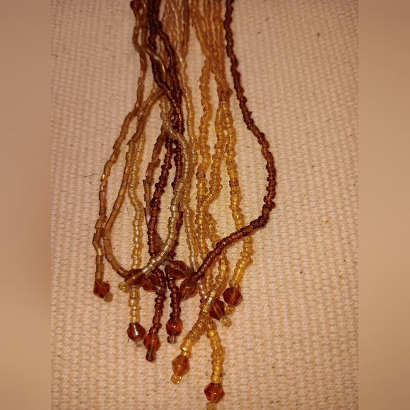 Multi Stranded Intricate Sead Beaded Necklace - Picture 6 of 7